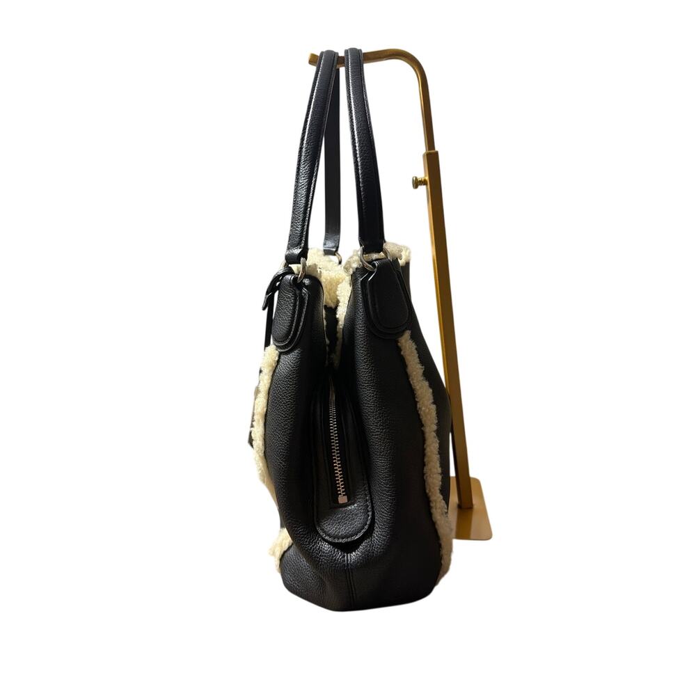 Coach Edie Black Pebbled Leather and Shearling Style 36516NEW without tags - Picture 2 of 9